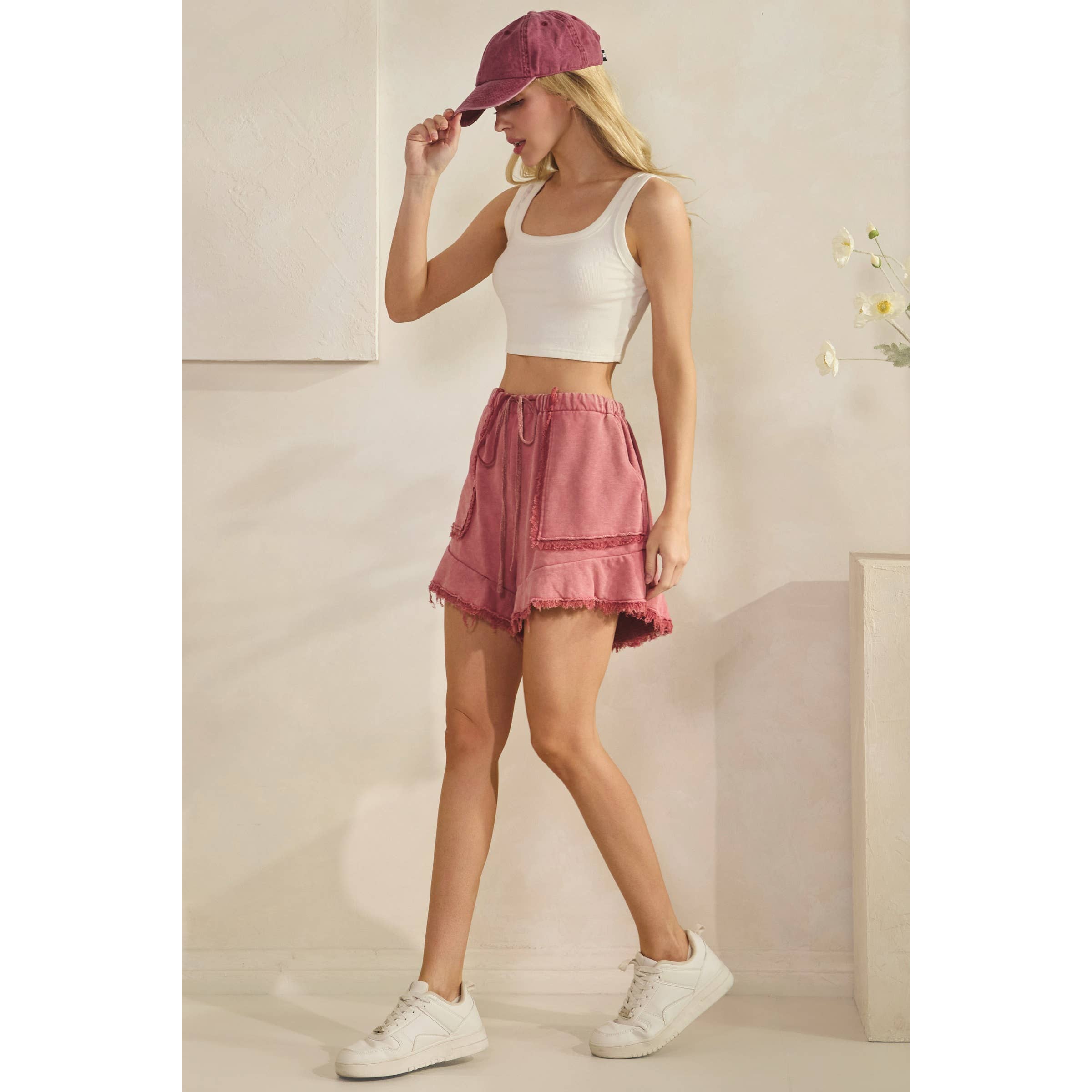 SUNSET WASHED FRAY SHORTS (SH7067-A)