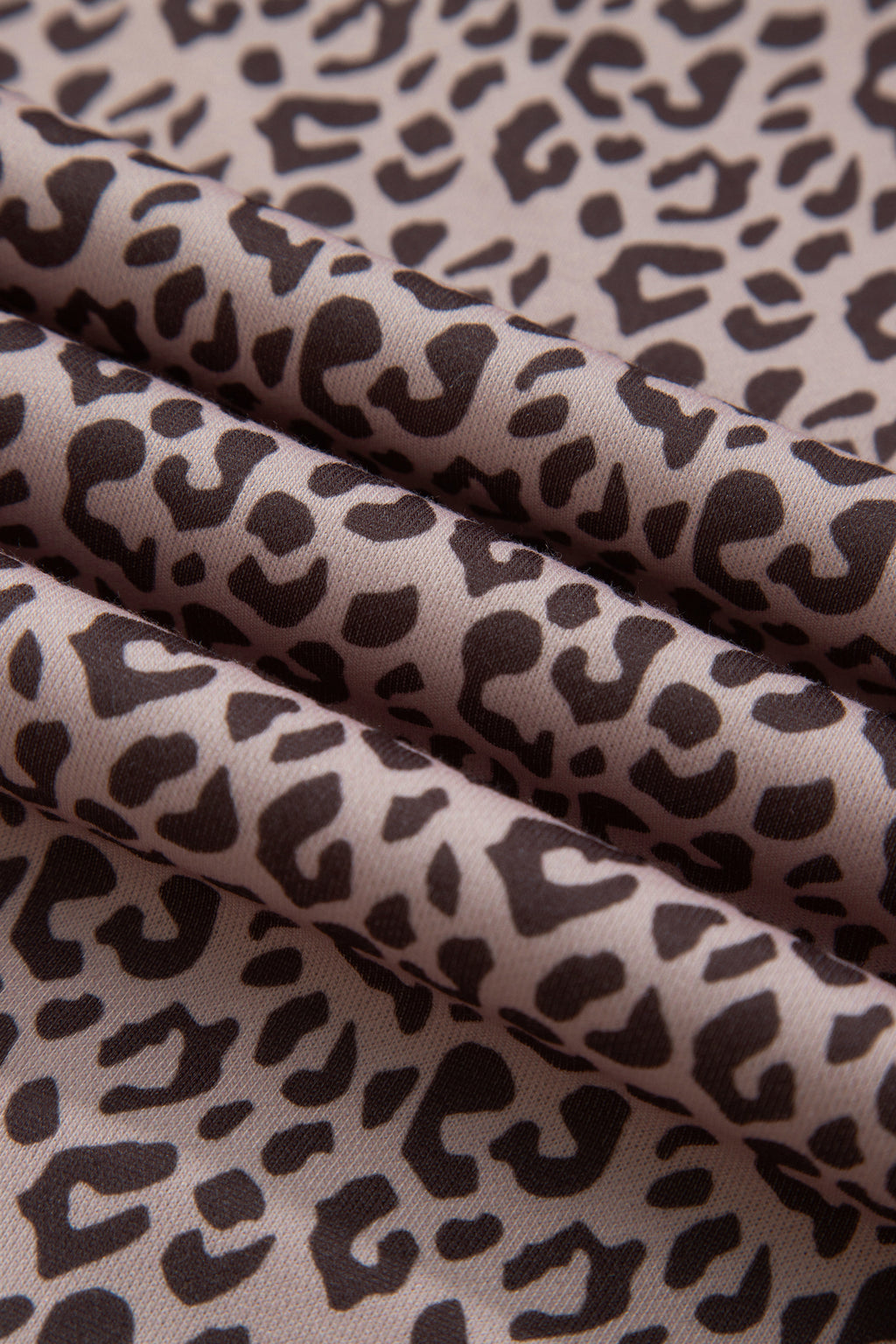 Khaki Leopard Print Elastic Waist Ankle Length Pants