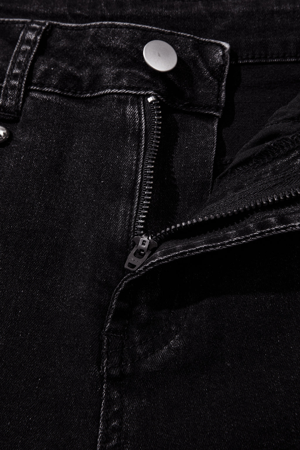 Black Studded Detail Straight Leg Casual Loose Jeans