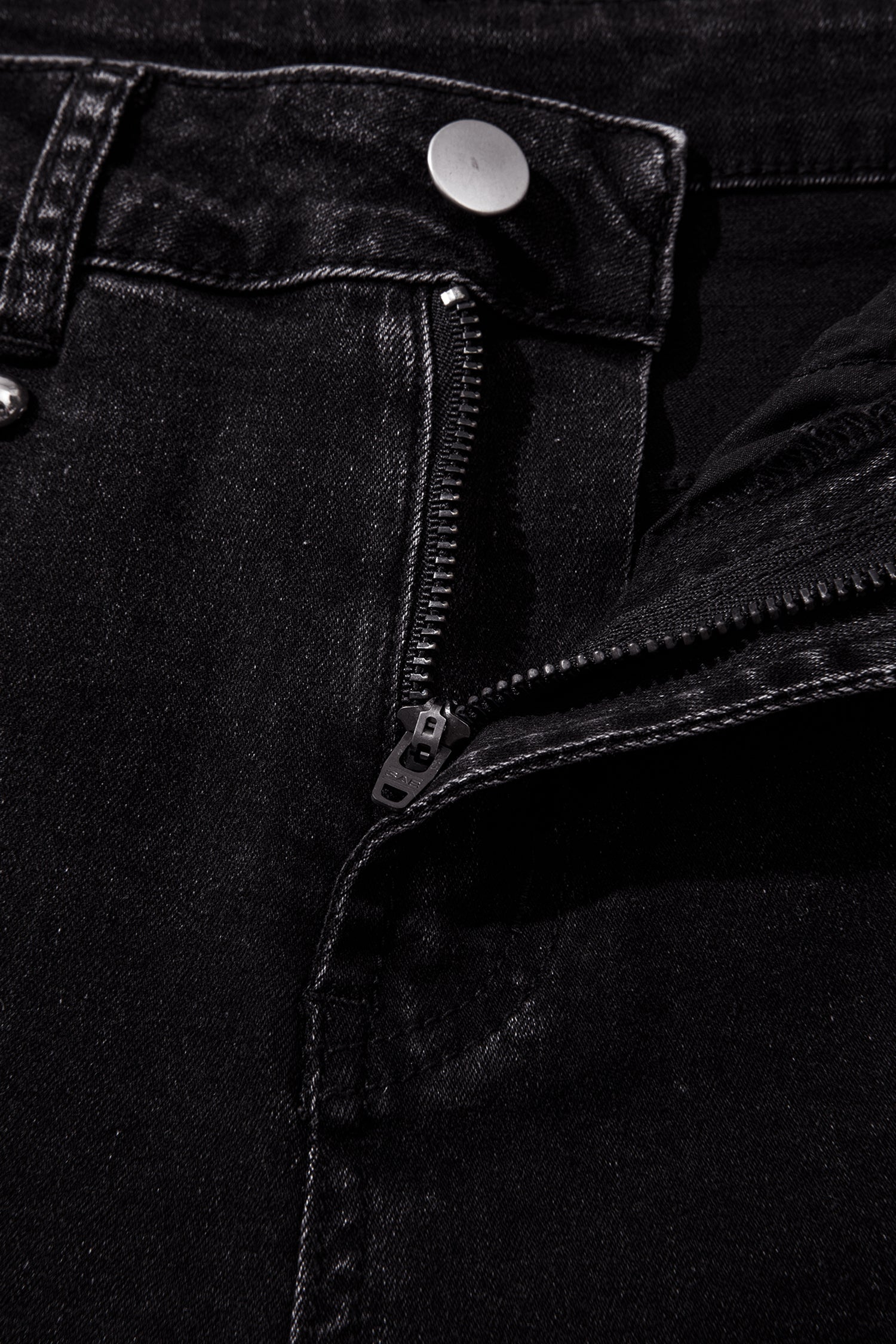 Black Studded Detail Straight Leg Casual Loose Jeans
