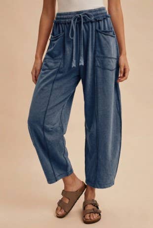 Mineral Wash Barrel Fit Utility Knit Pants