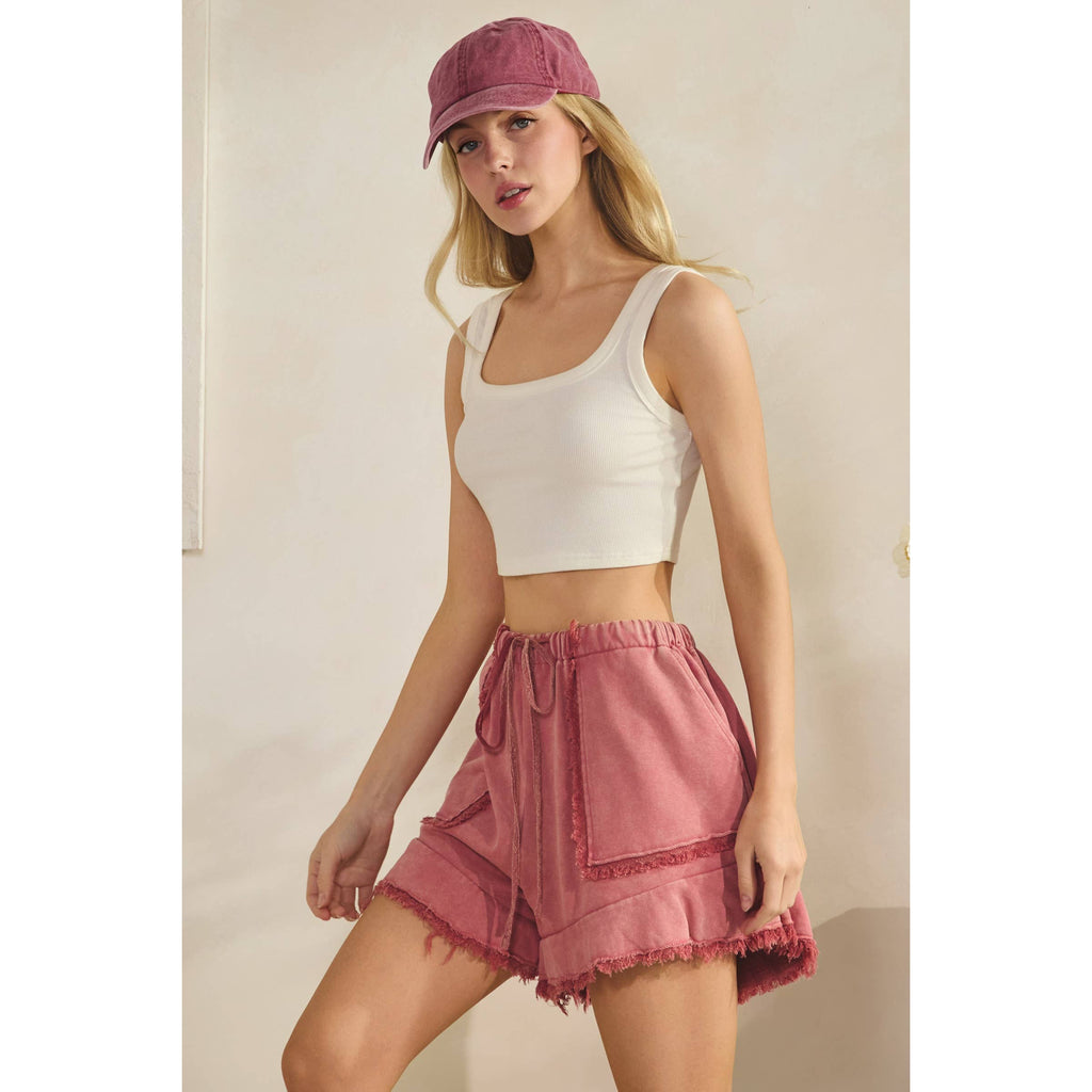 SUNSET WASHED FRAY SHORTS (SH7067-A)