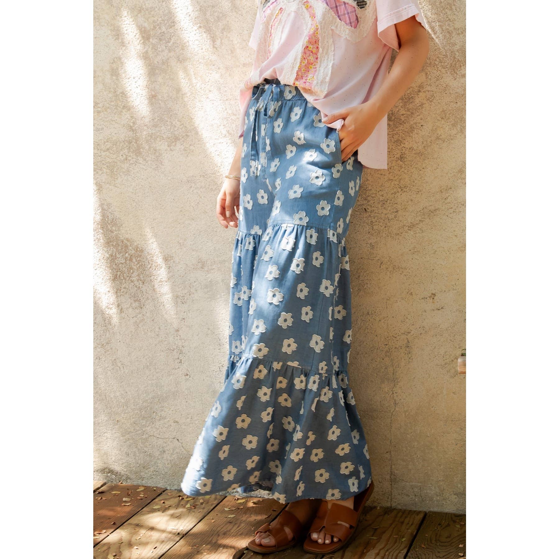 DAISY MEADOW TIERED  WIDE-LEG PANT (SP8423)