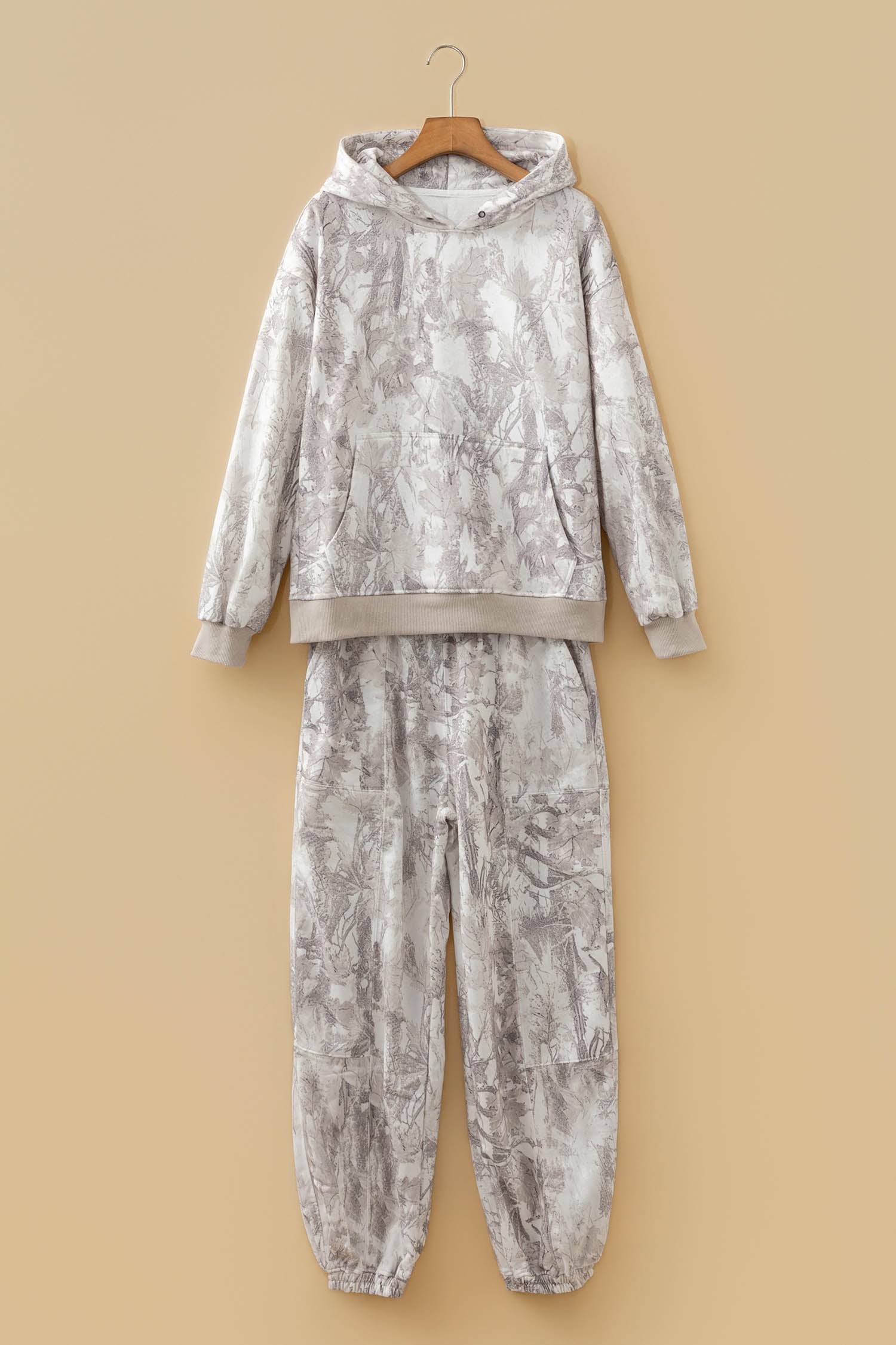 Multicolour Abstract Print Long Sleeve Elastic Waist Pant Set