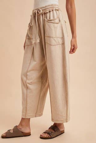 Mineral Wash Barrel Fit Utility Knit Pants