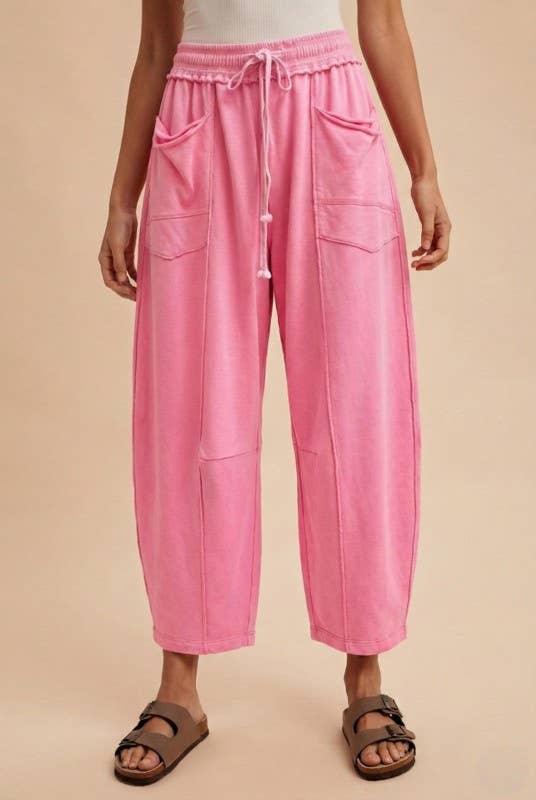 Mineral Wash Barrel Fit Utility Knit Pants