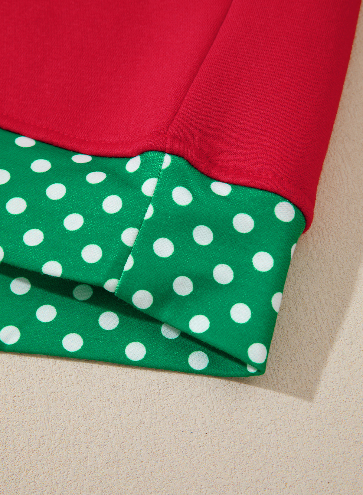 Orange Polka Dot Patchwork Round Neck Plus Size Sweatshirt