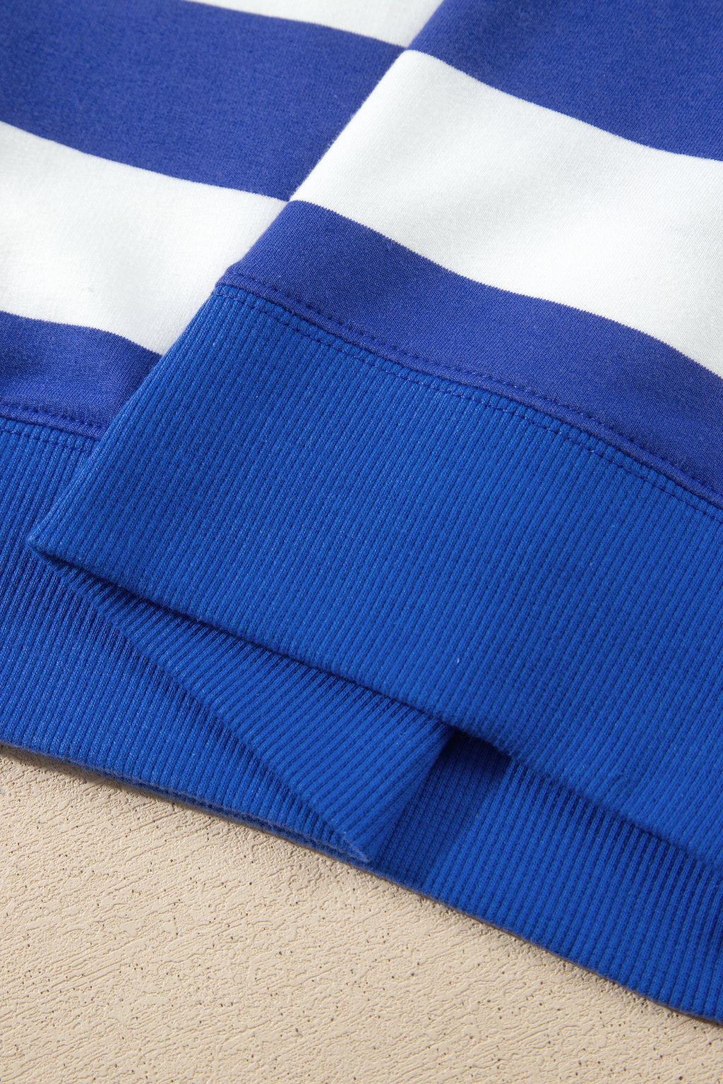 Rose Stripe Colorblock Mock Neck Relaxed Sweatshirt