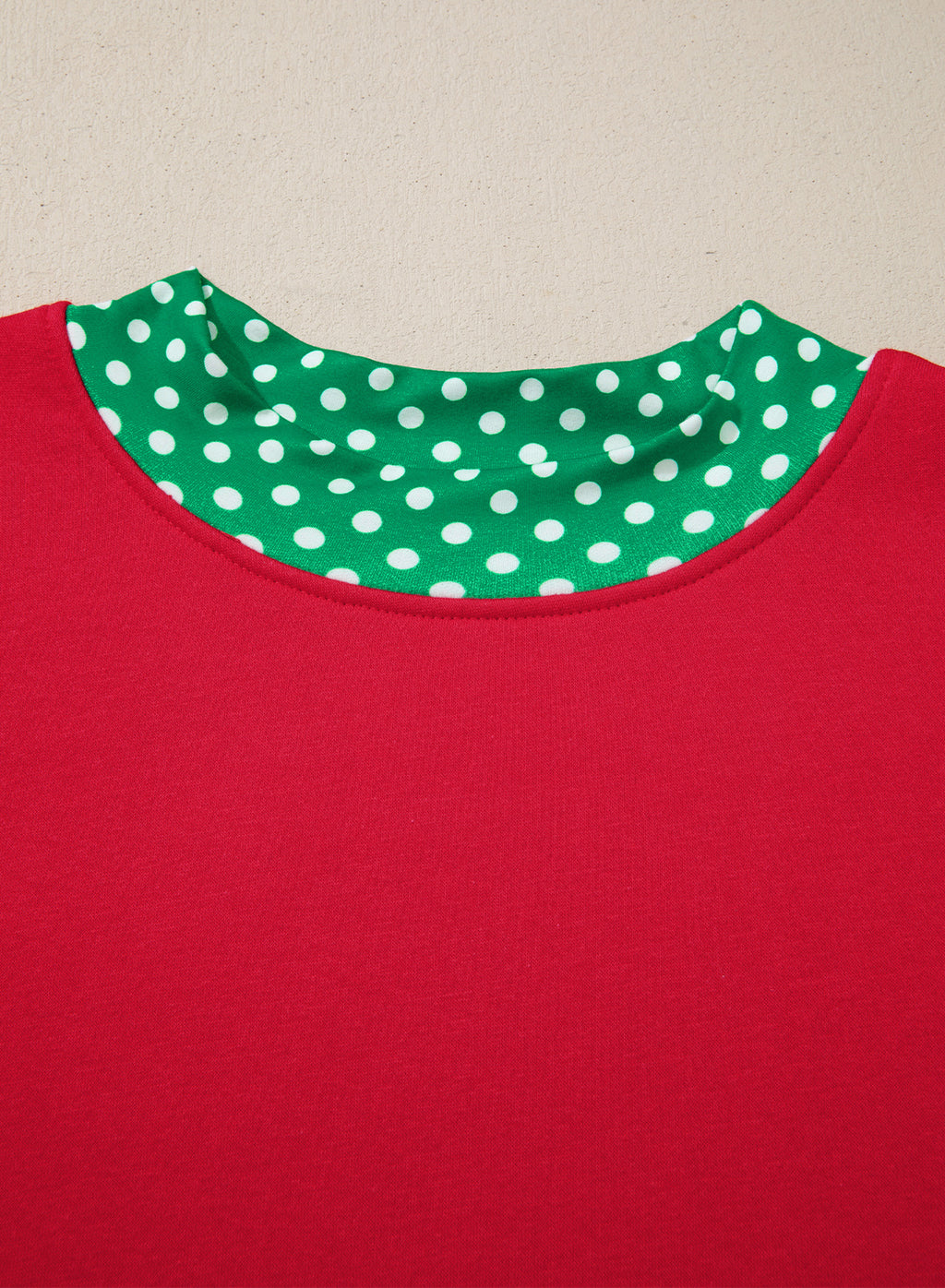 Orange Polka Dot Patchwork Round Neck Plus Size Sweatshirt