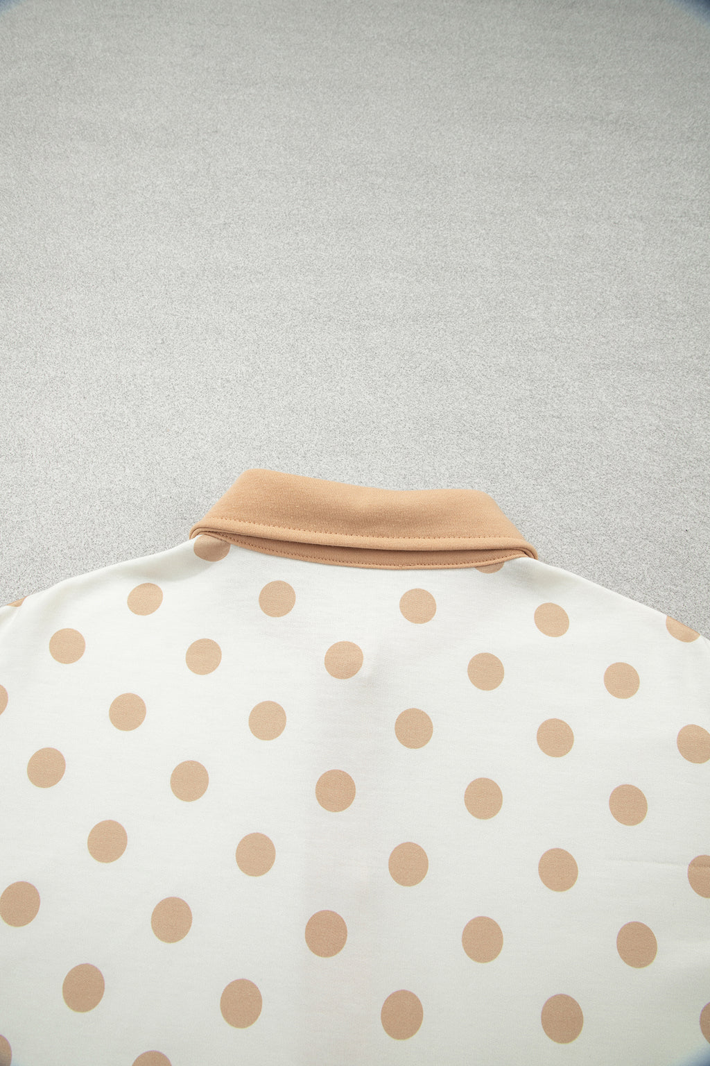 Sky Blue Polka Dot Drop Shoulder Polo Loose Pullover Patch Pocket Casual Shorts Set