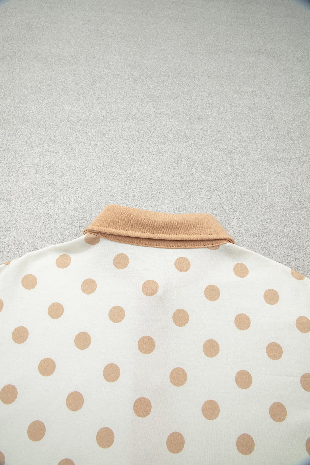 Sky Blue Polka Dot Drop Shoulder Polo Loose Pullover Patch Pocket Casual Shorts Set