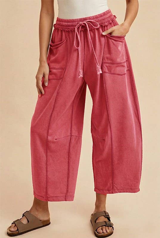 Mineral Wash Barrel Fit Utility Knit Pants
