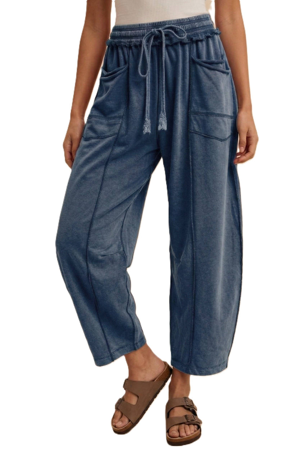 Mineral Wash Barrel Fit Utility Knit Pants