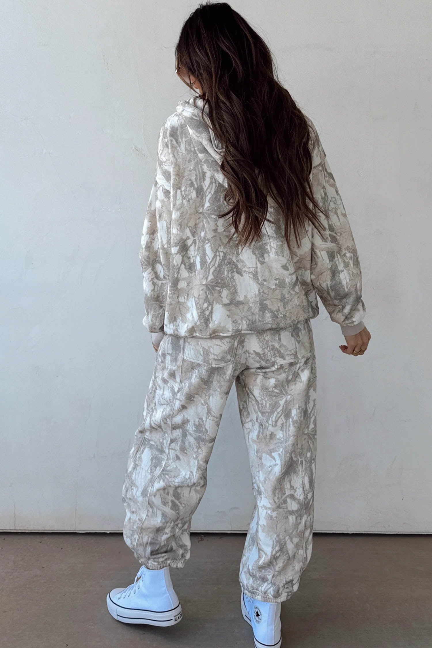 Multicolour Abstract Print Long Sleeve Elastic Waist Pant Set
