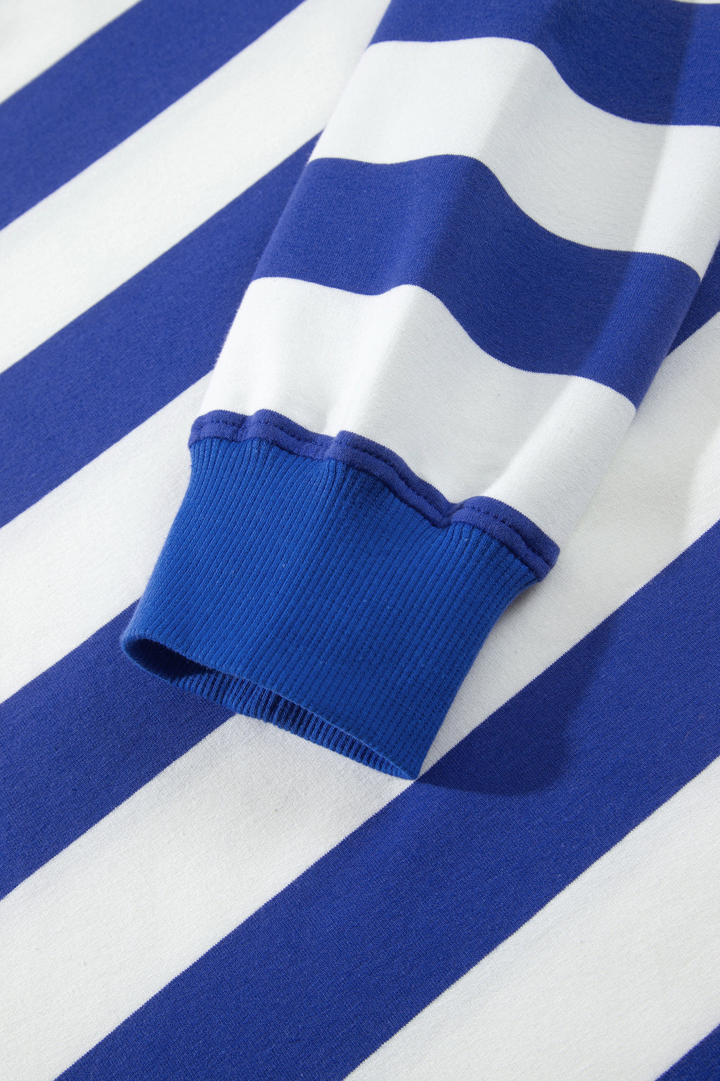 Rose Stripe Colorblock Mock Neck Relaxed Sweatshirt
