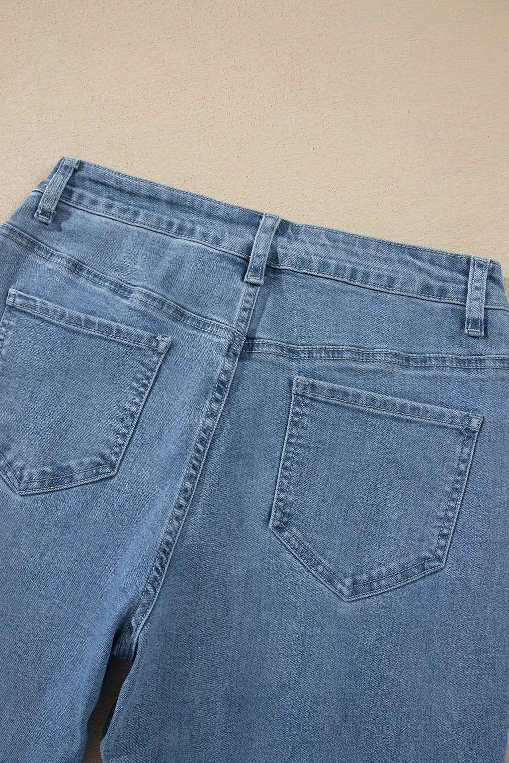 Coffee Side Seam Rivet Detail Ankle Length Casual Jeans