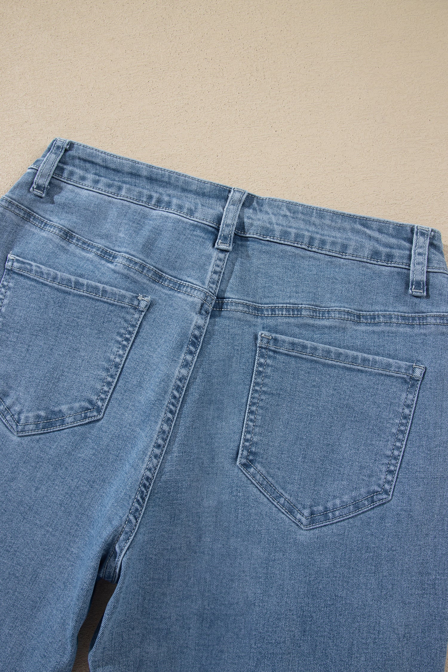 Coffee Side Seam Rivet Detail Ankle Length Casual Jeans