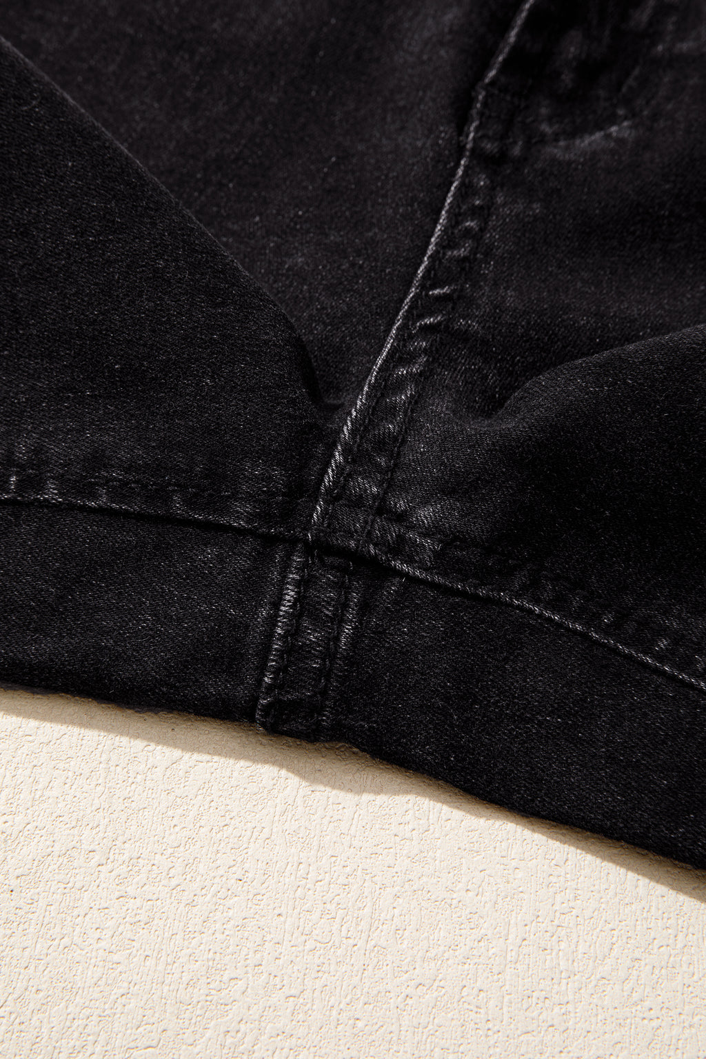 Black Studded Detail Straight Leg Casual Loose Jeans