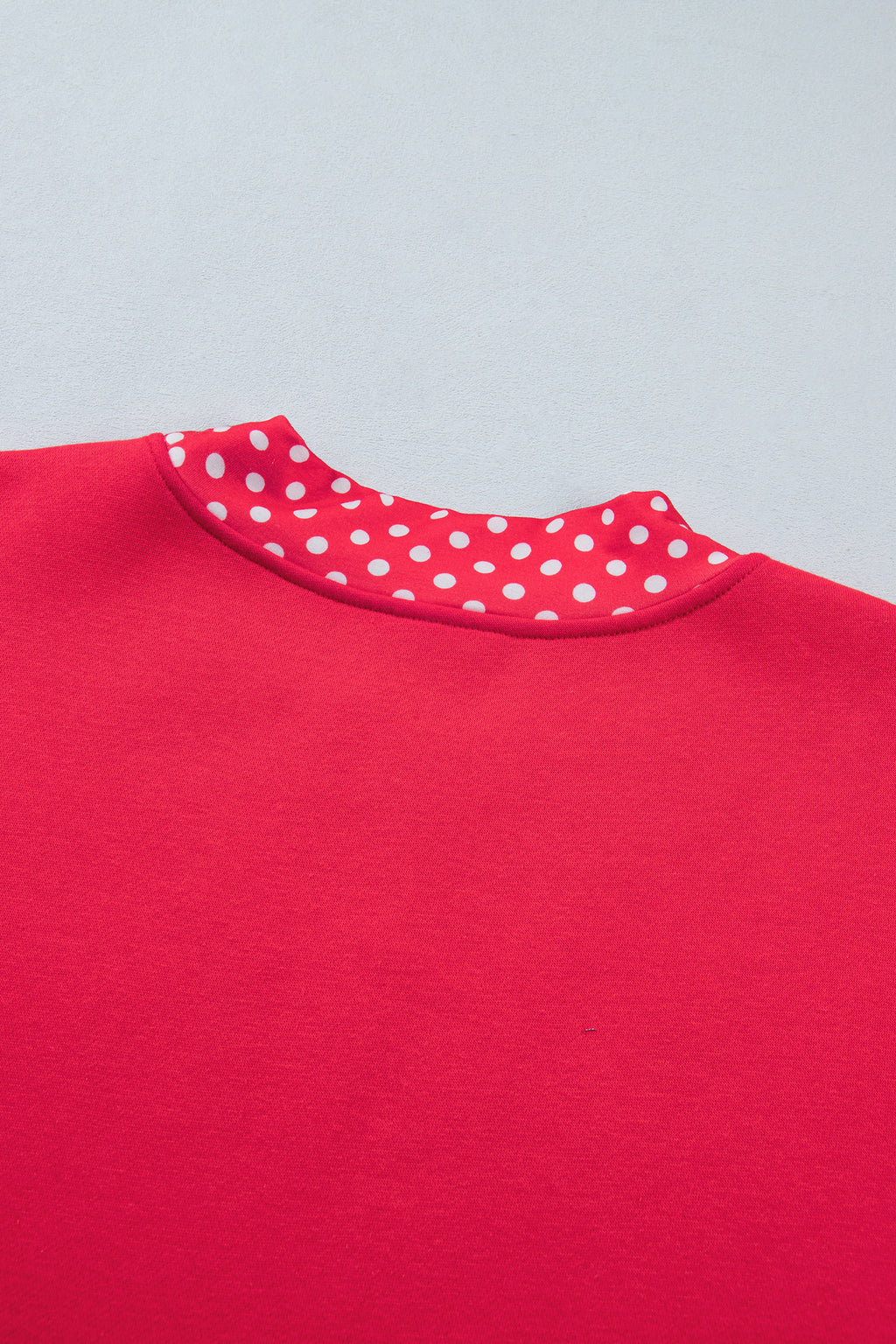 Brown Colorblock Polka Dot Contrast Trim Oversized Sweatshirt