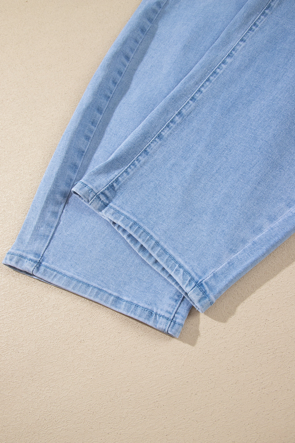 Coffee Solid Color Square Patch Pocket Ankle-length Barrel Jeans