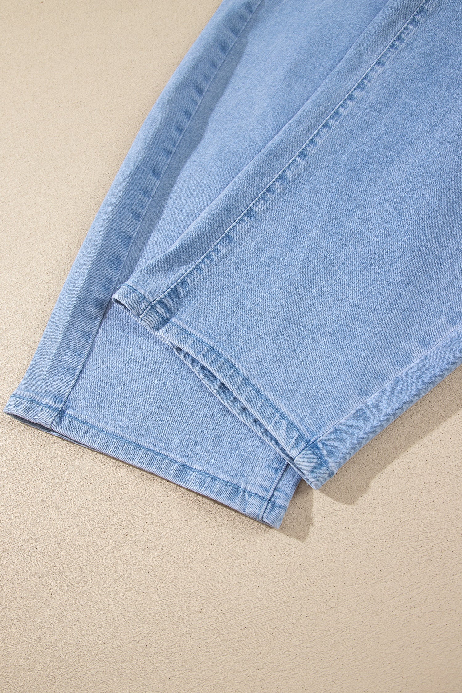 Coffee Solid Color Square Patch Pocket Ankle-length Barrel Jeans