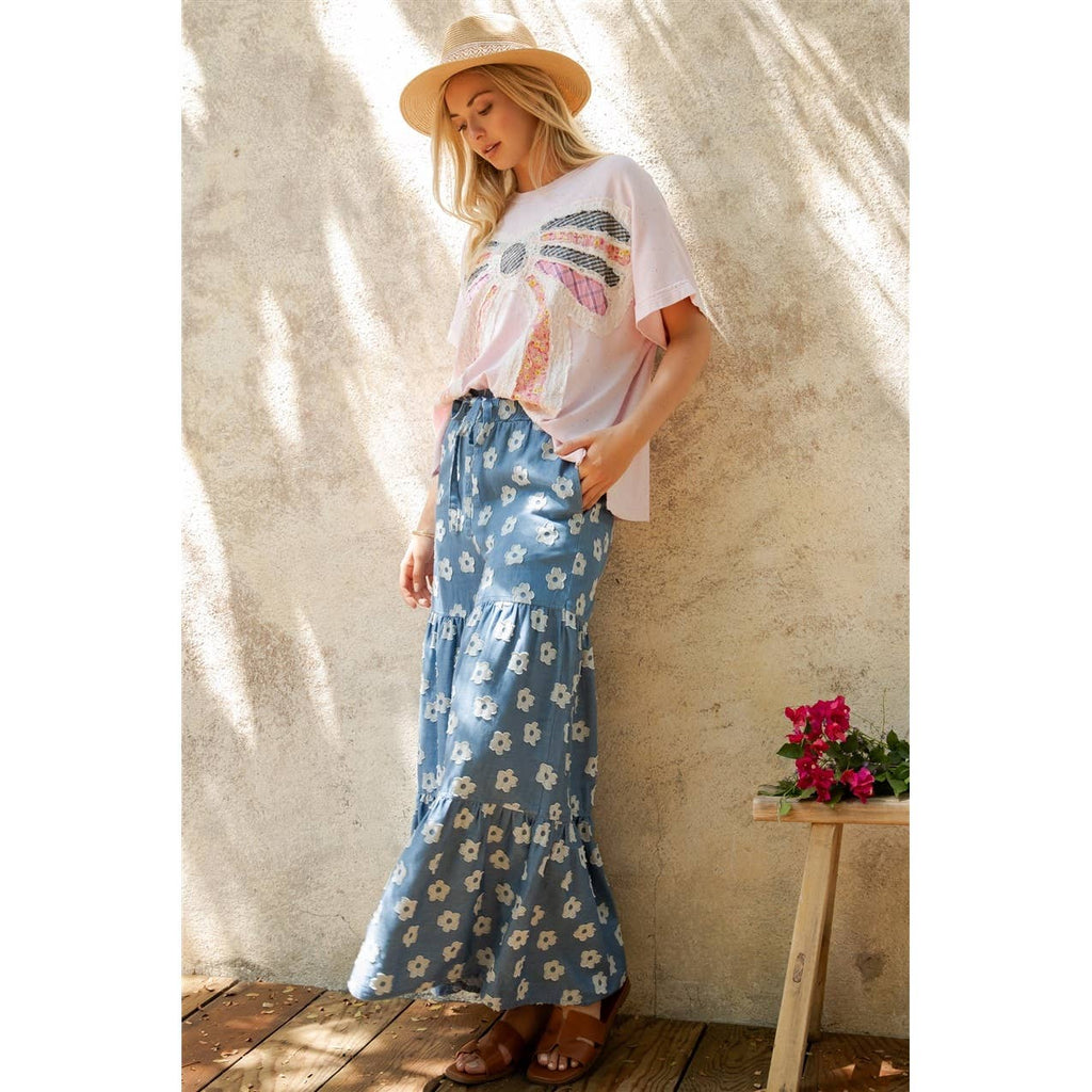 DAISY MEADOW TIERED  WIDE-LEG PANT (SP8423)