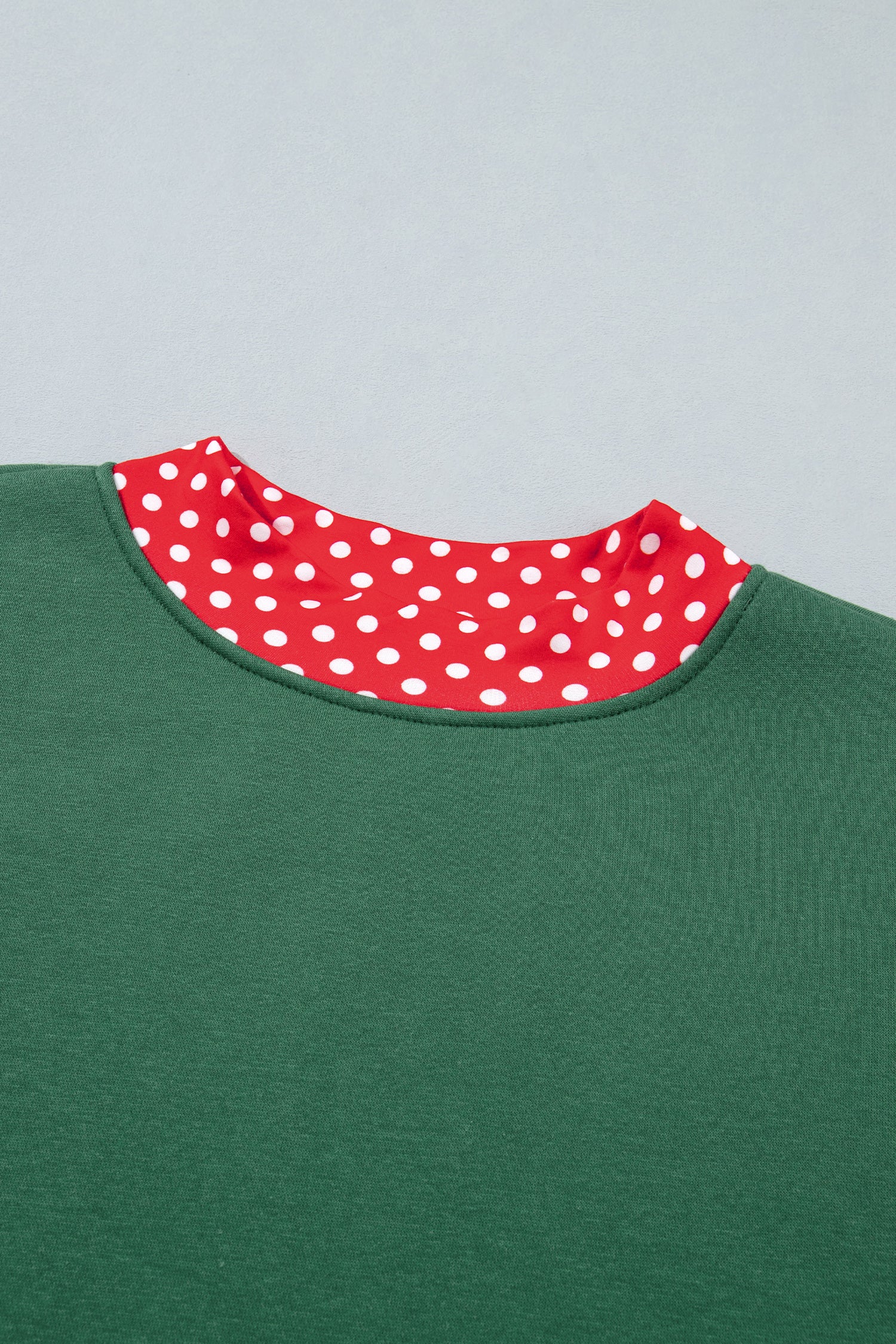 Brown Colorblock Polka Dot Contrast Trim Oversized Sweatshirt