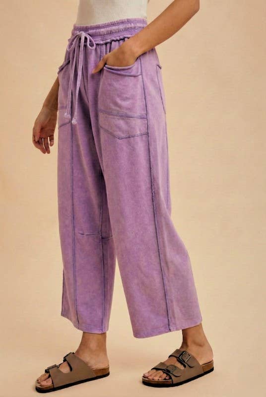 Mineral Wash Barrel Fit Utility Knit Pants
