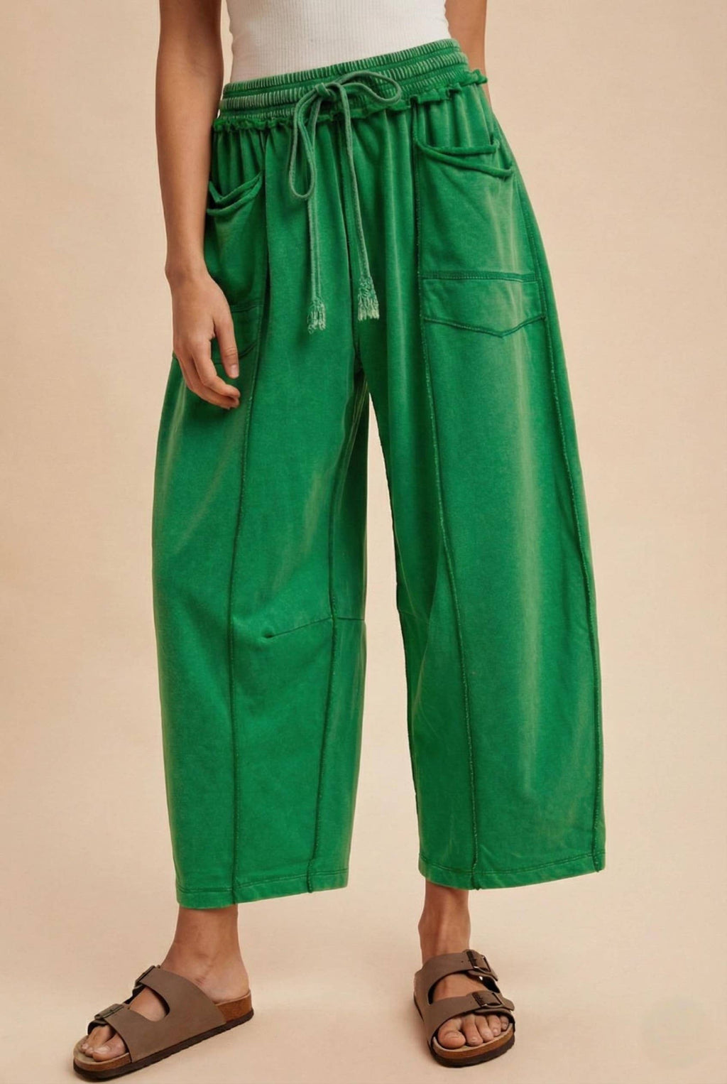 Mineral Wash Barrel Fit Utility Knit Pants