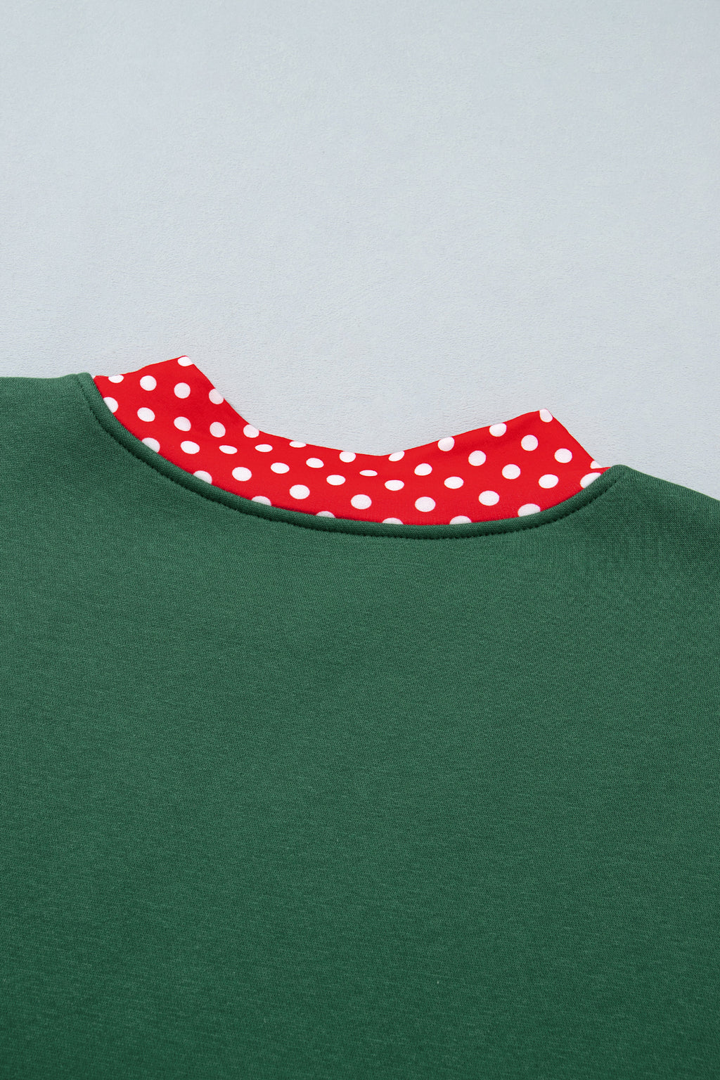 Brown Colorblock Polka Dot Contrast Trim Oversized Sweatshirt