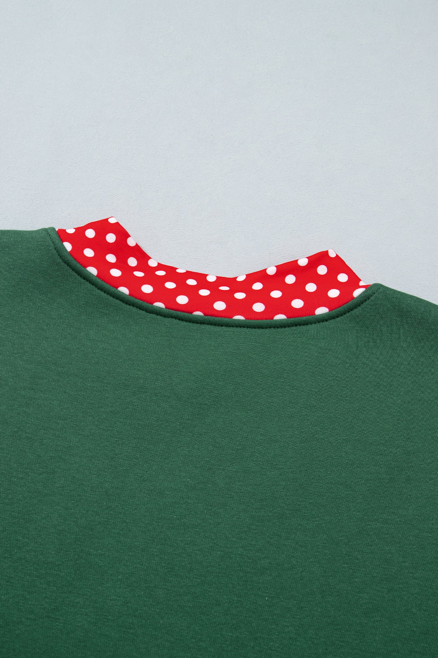 Brown Colorblock Polka Dot Contrast Trim Oversized Sweatshirt