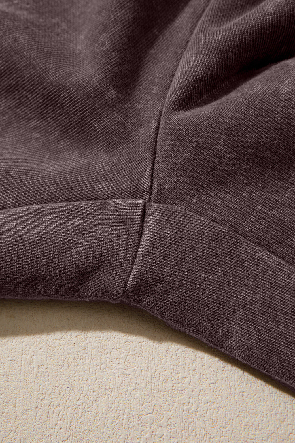 Dark Brown Cotton Mineral Wash Elastic Waist Drawstring Tie Detail Cargo Pants