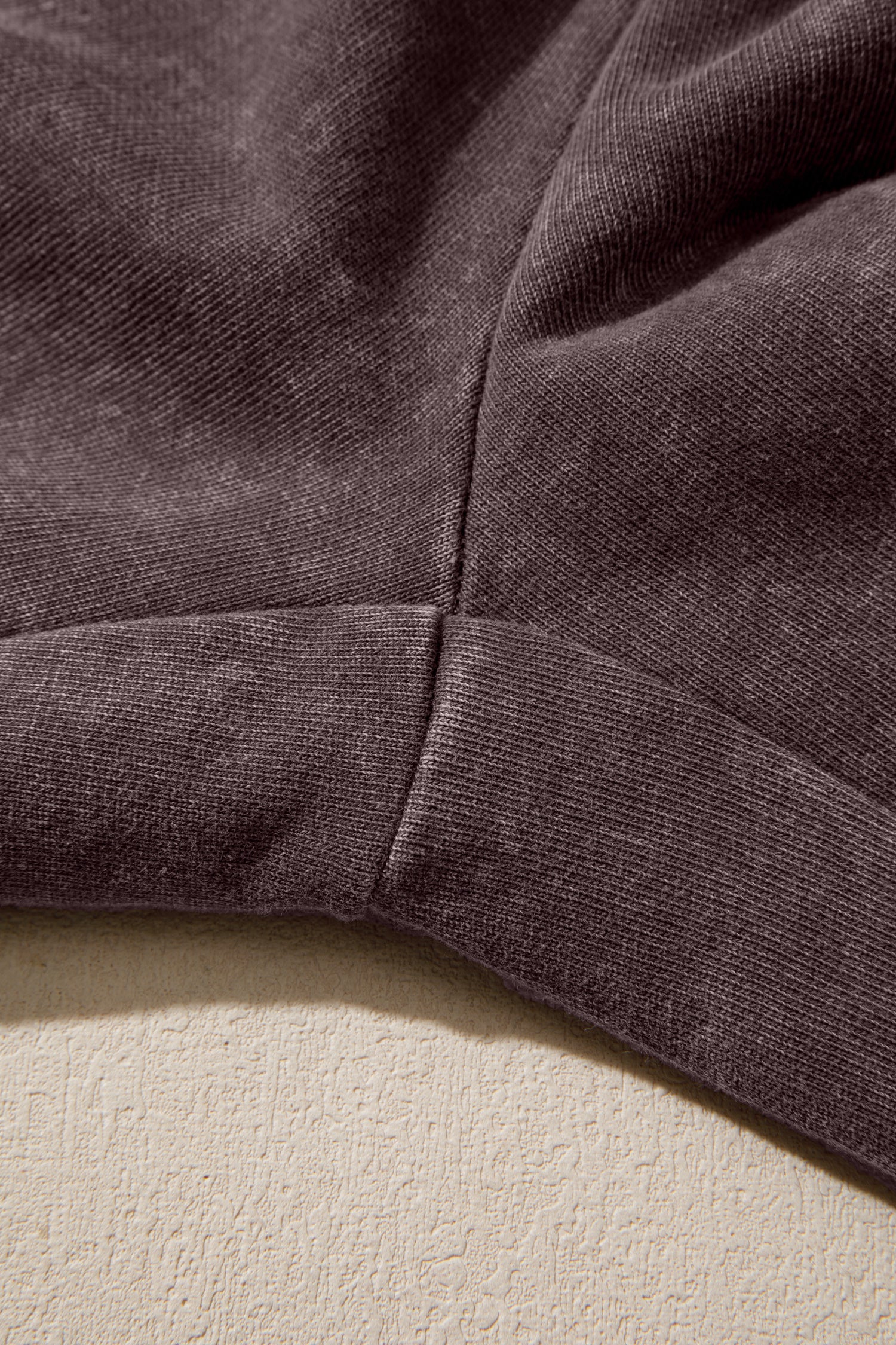 Dark Brown Cotton Mineral Wash Elastic Waist Drawstring Tie Detail Cargo Pants