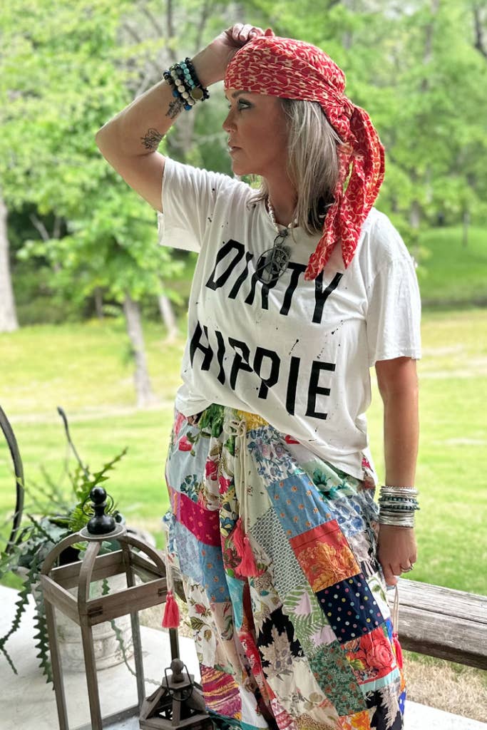 Jaded Gypsy Dirty Hippie Tee - Parchment