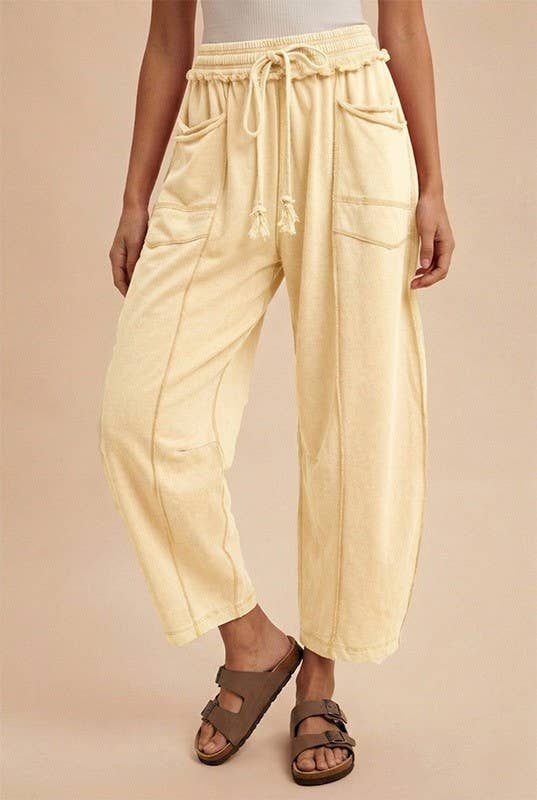 Mineral Wash Barrel Fit Utility Knit Pants