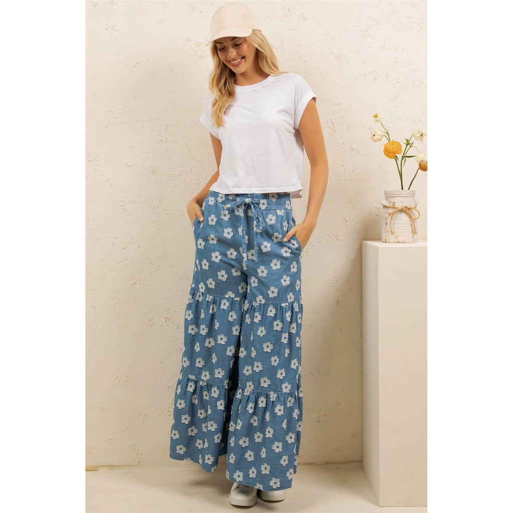 DAISY MEADOW TIERED  WIDE-LEG PANT (SP8423)