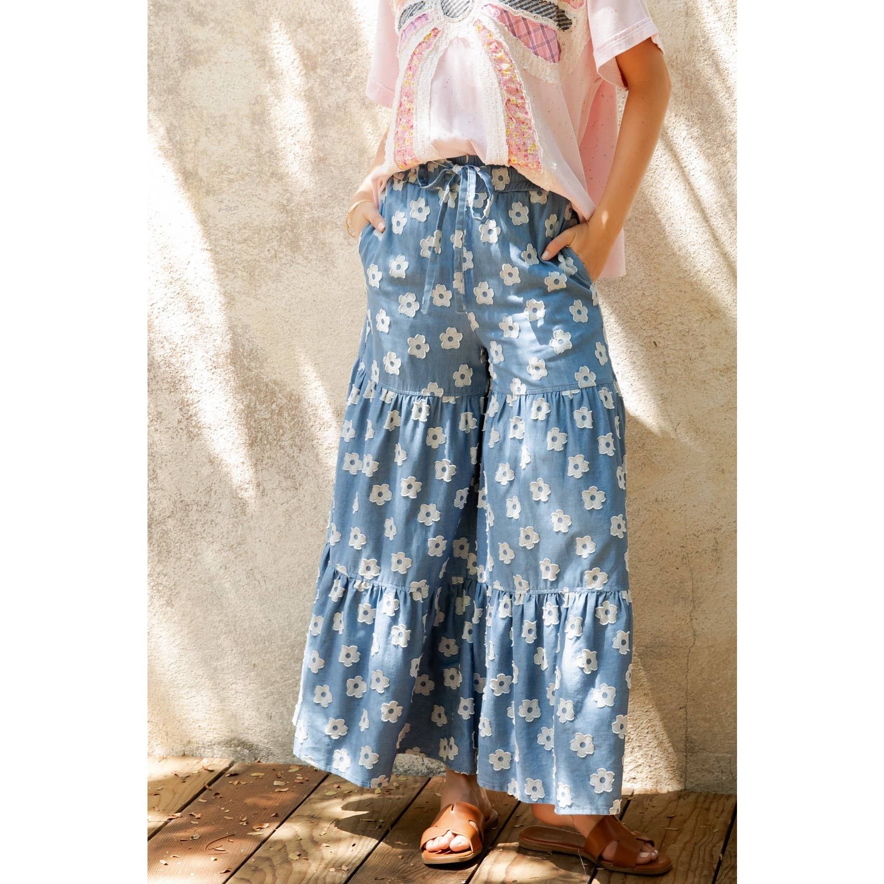 DAISY MEADOW TIERED  WIDE-LEG PANT (SP8423)