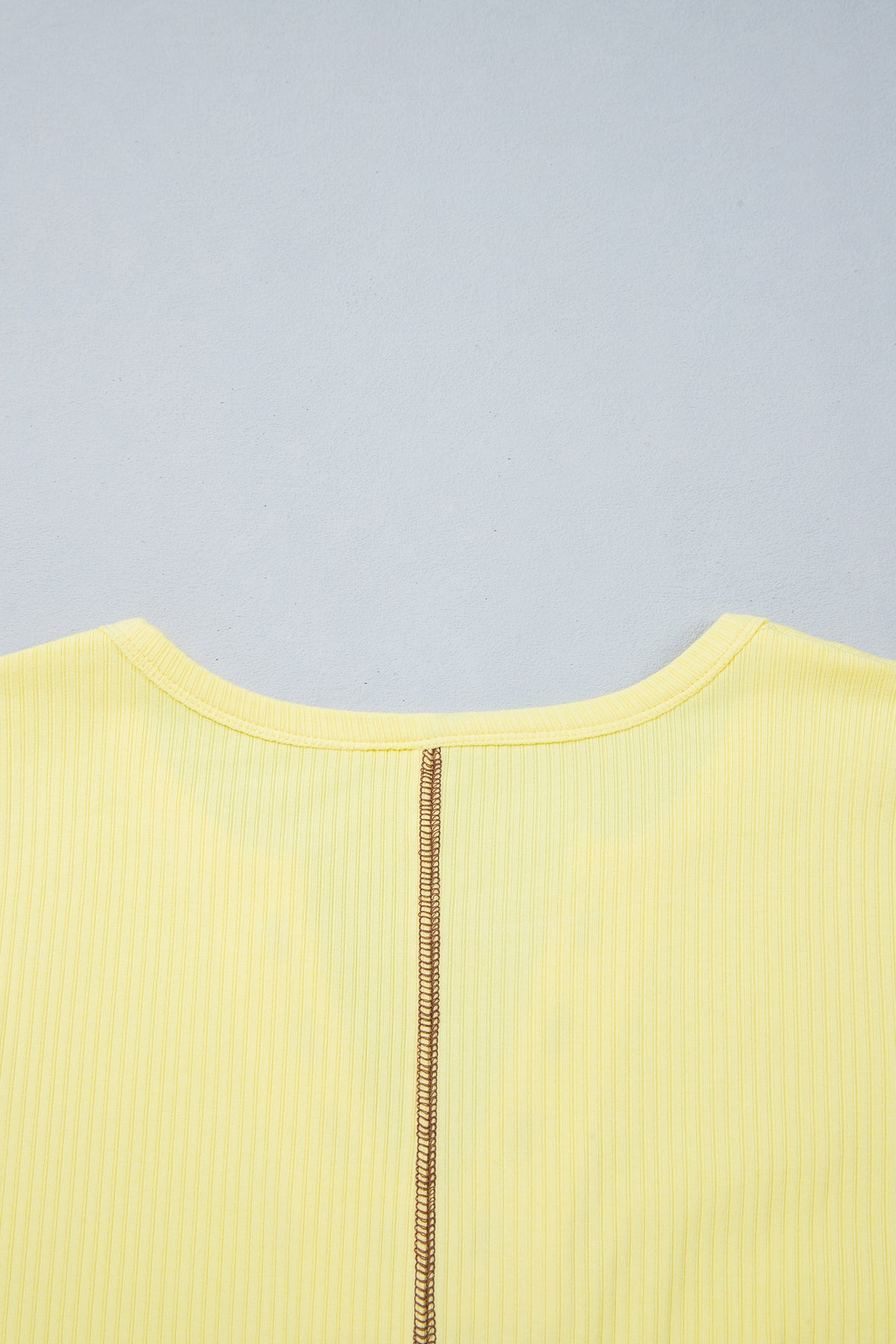 Peacock Blue V Neck Ribbed Stitched Detail Long Sleeve Top