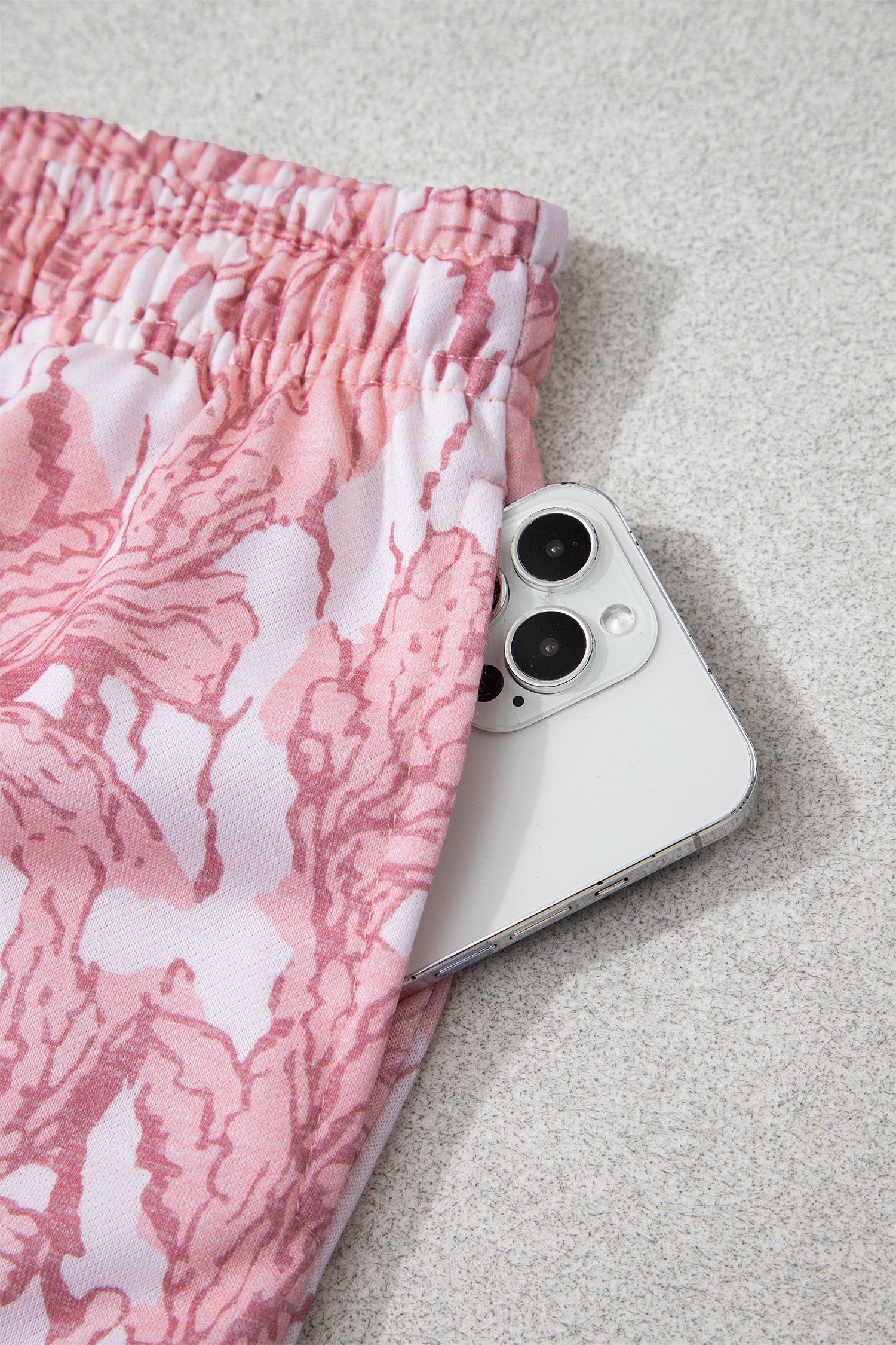 Multicolour Abstract Floral Print Loose Pullover Drawstring Pants 2pcs Set