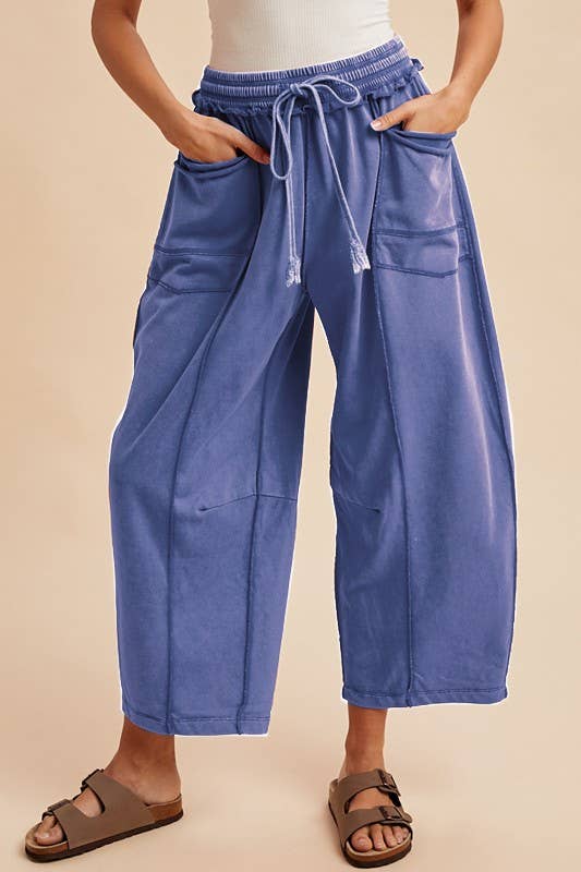 Mineral Wash Barrel Fit Utility Knit Pants