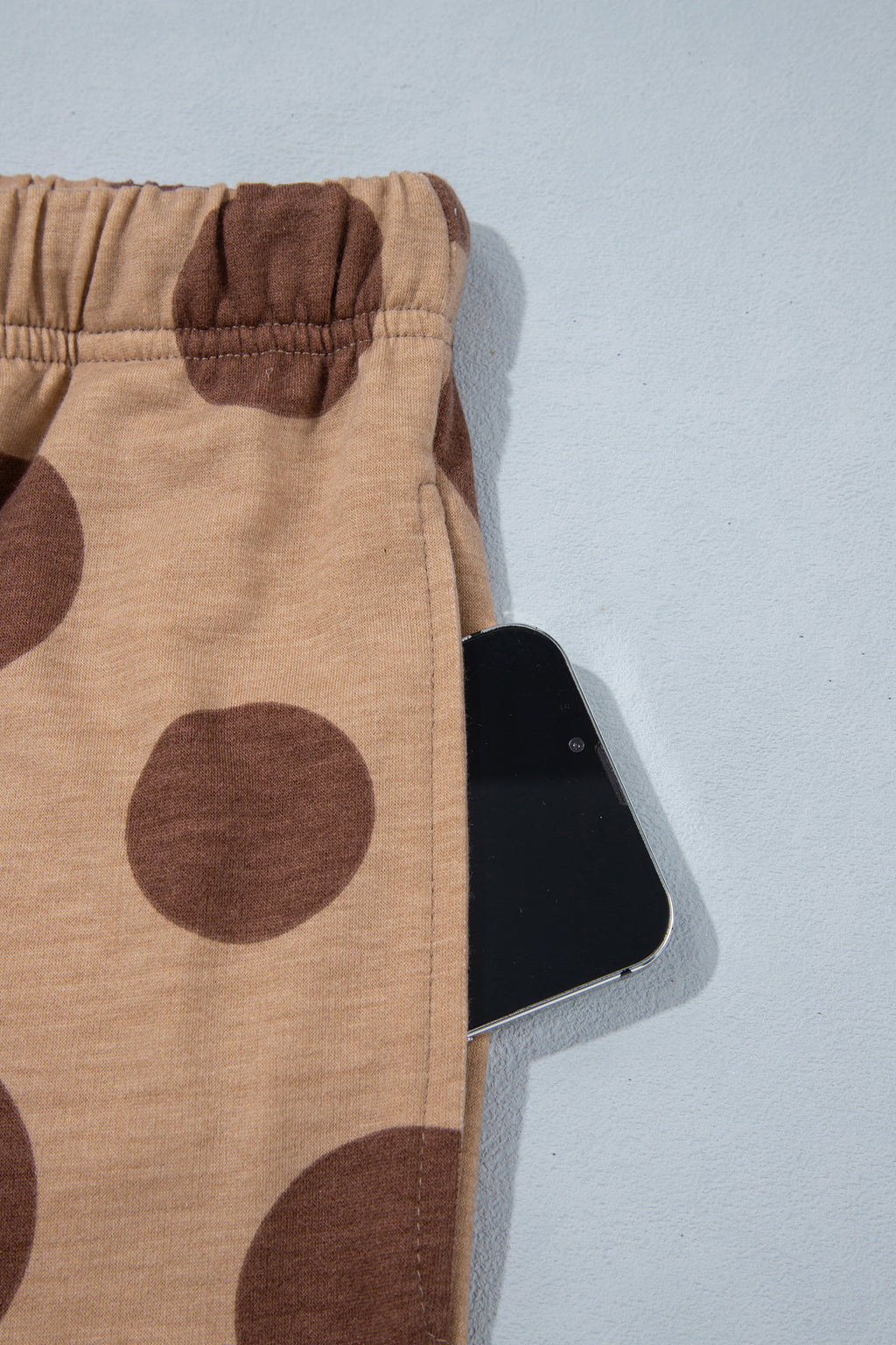 White Polka Dot Long Sleeve Top Drawstring Relaxed Pants Set