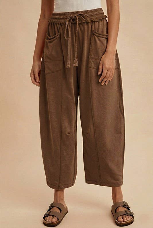 Mineral Wash Barrel Fit Utility Knit Pants
