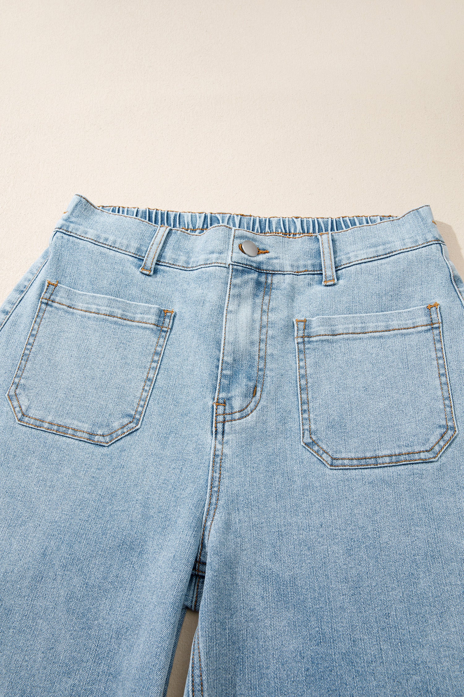Beau Blue Solid Full-Length Regular Pocket Detail Wholesale Denim Jeans