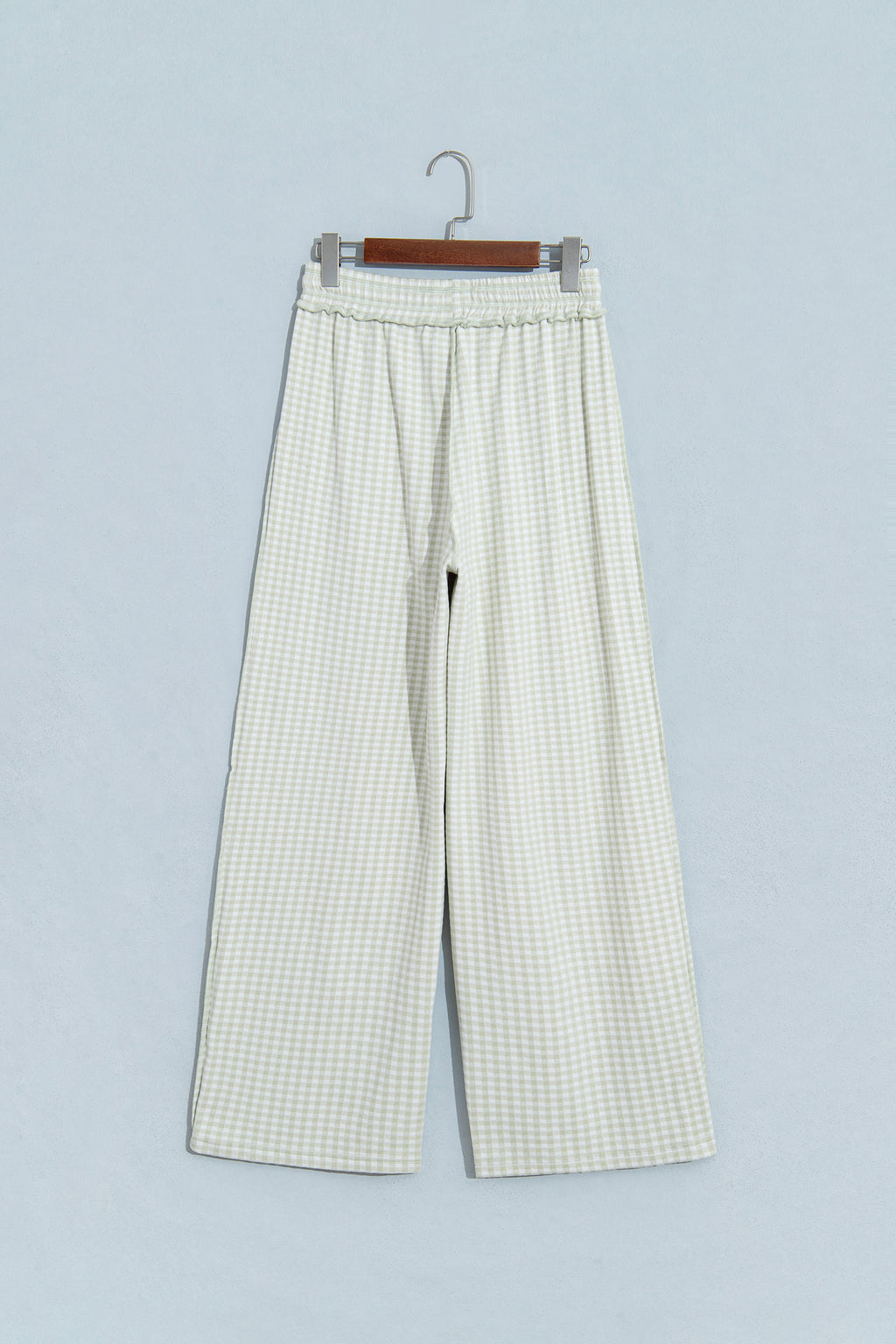Red Plaid Contrast Trim Drawstring Elastic Waist Shift Pants