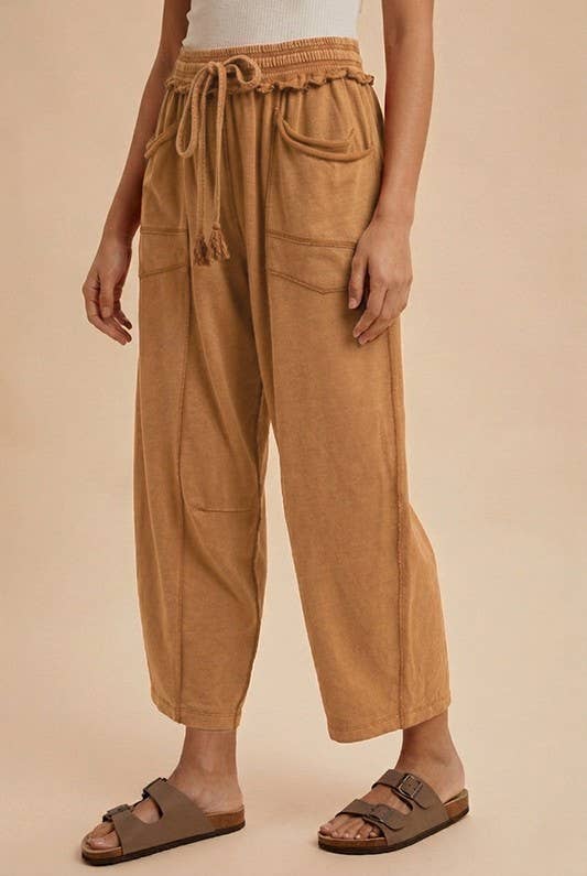 Mineral Wash Barrel Fit Utility Knit Pants