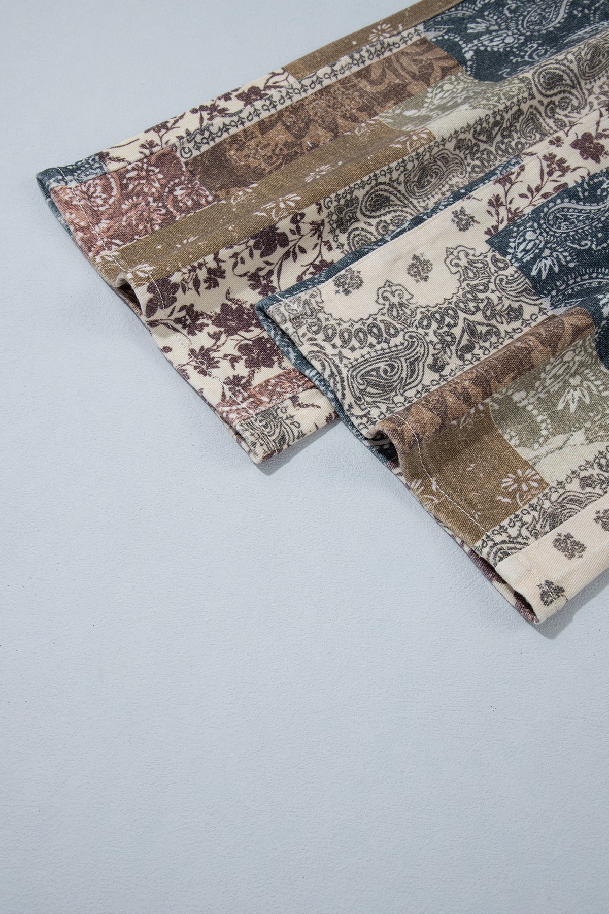Brown Western Print Casual Shift Jeans