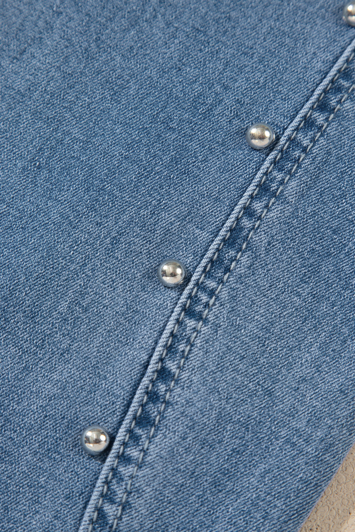 Coffee Side Seam Rivet Detail Ankle Length Casual Jeans