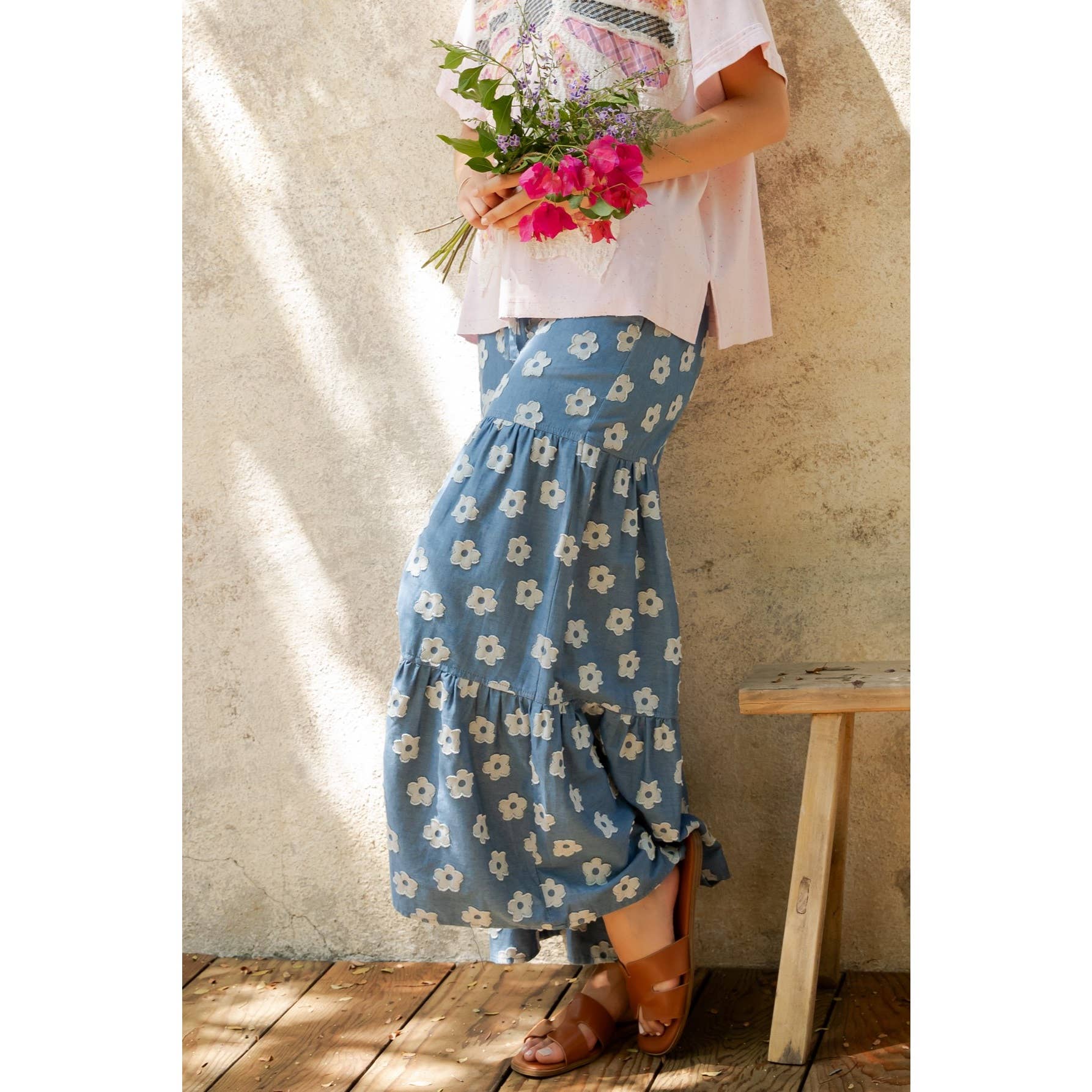 DAISY MEADOW TIERED  WIDE-LEG PANT (SP8423)