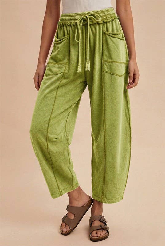 Mineral Wash Barrel Fit Utility Knit Pants