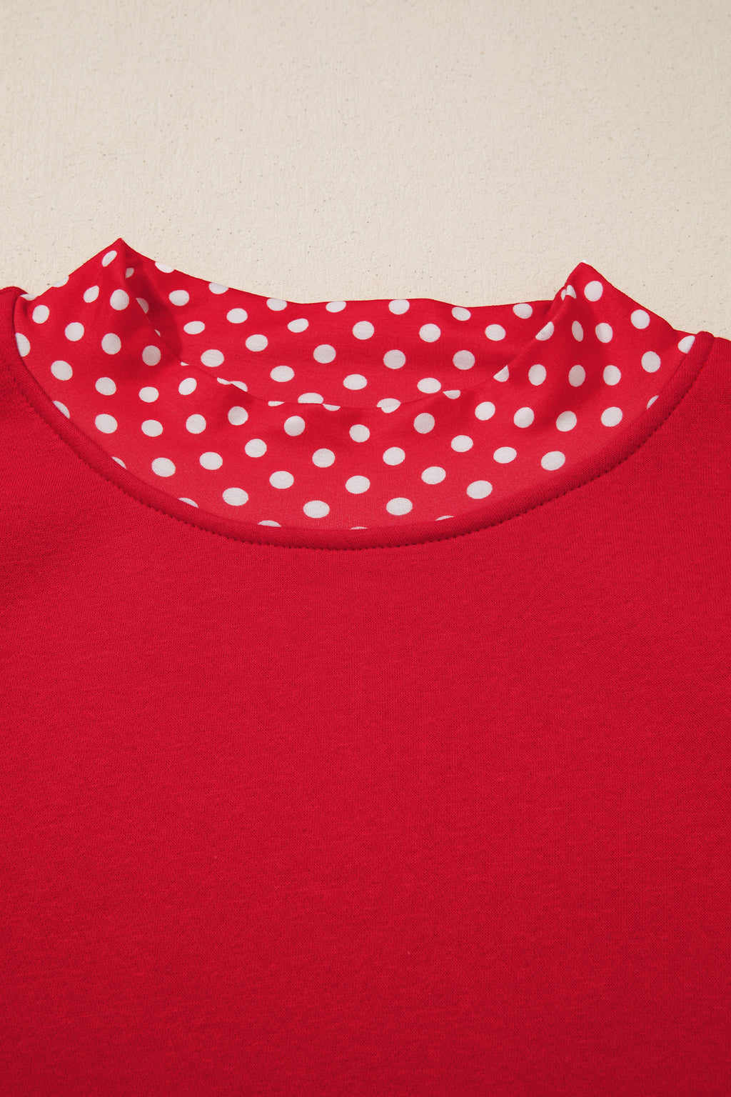 Orange Polka Dot Patchwork Round Neck Plus Size Sweatshirt
